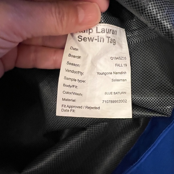 NEW Men's Polo Ralph Lauren Performance Rain Jacket Windbreaker Blue Size MEDIUM - Picture 7 of 8